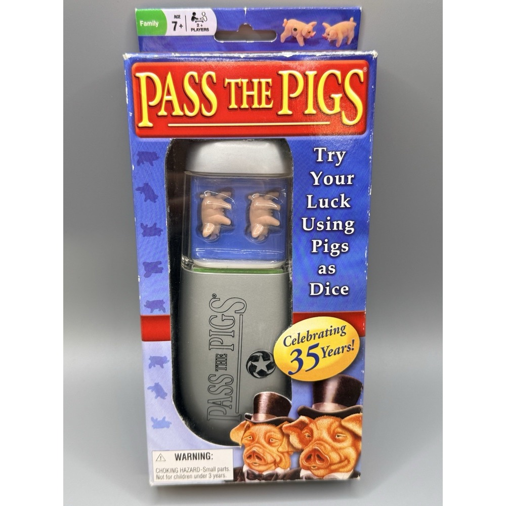 Winning Moves Pass the Pigs Classic Party Game Travel Size Holder Complete